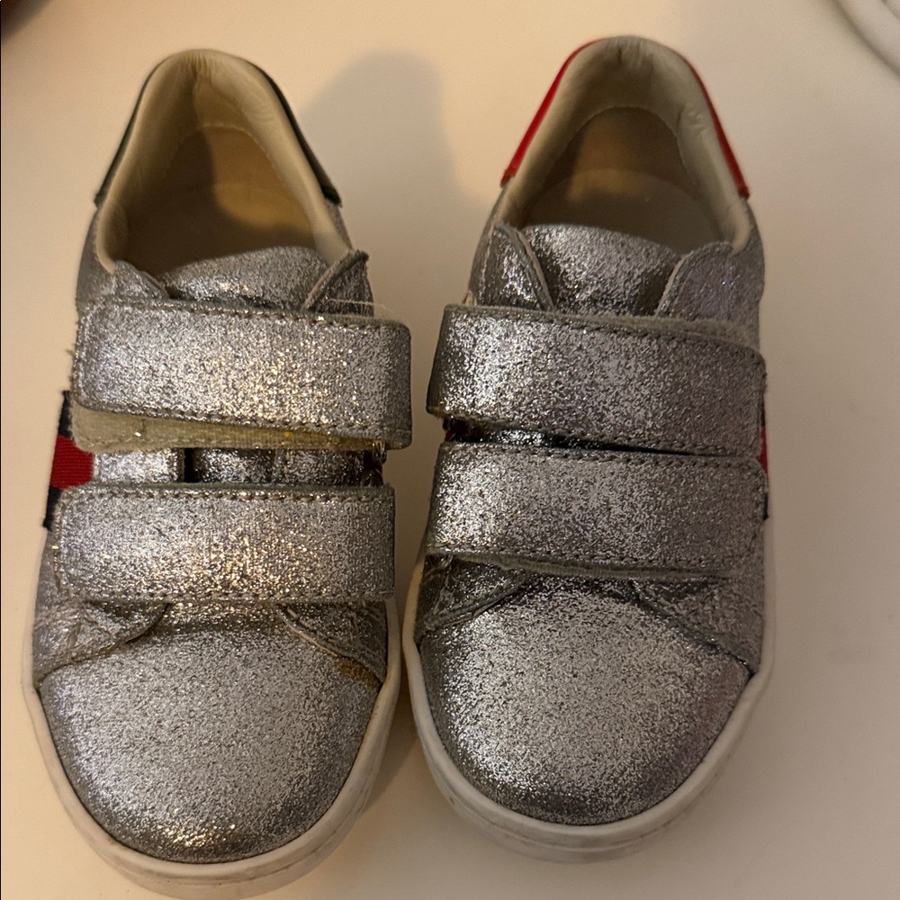 Gucci Kids Silver Glitter Sneakers